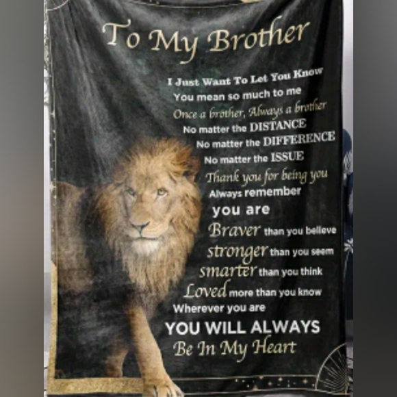 1315- Throw Blanket Inspirational Words To My Brother NWT - Picture 2 of 4